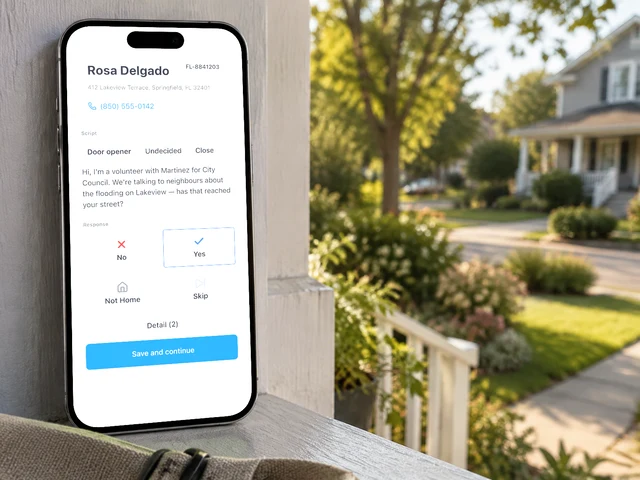 A phone on a porch rail showing the Activate door-response screen, with an answer recorded.